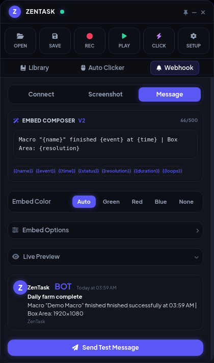webhook embed composer